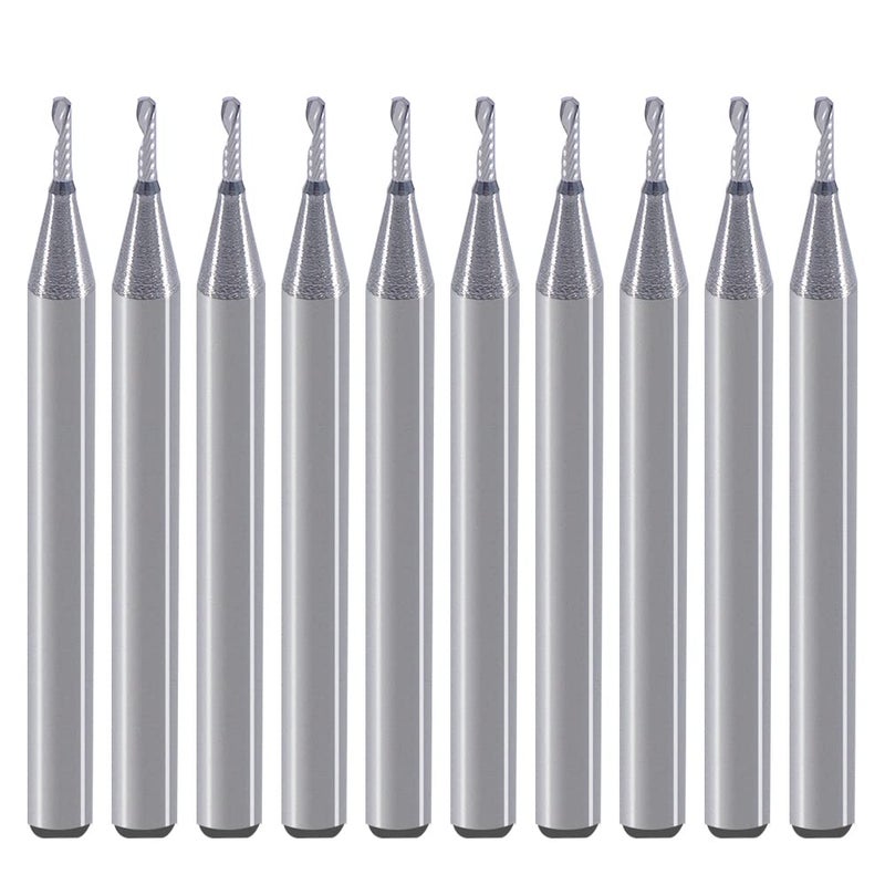 HOZLY 1/8 inch Shank,Single Flute (O Flute) Up Cut Spiral Router Bits End Mill Cutter, 0.04 inch Cutting Diameter, 1/64 inch Cutting Length,1-1/2" OVL for Acrylic PVC MDF Plastic - Image 1